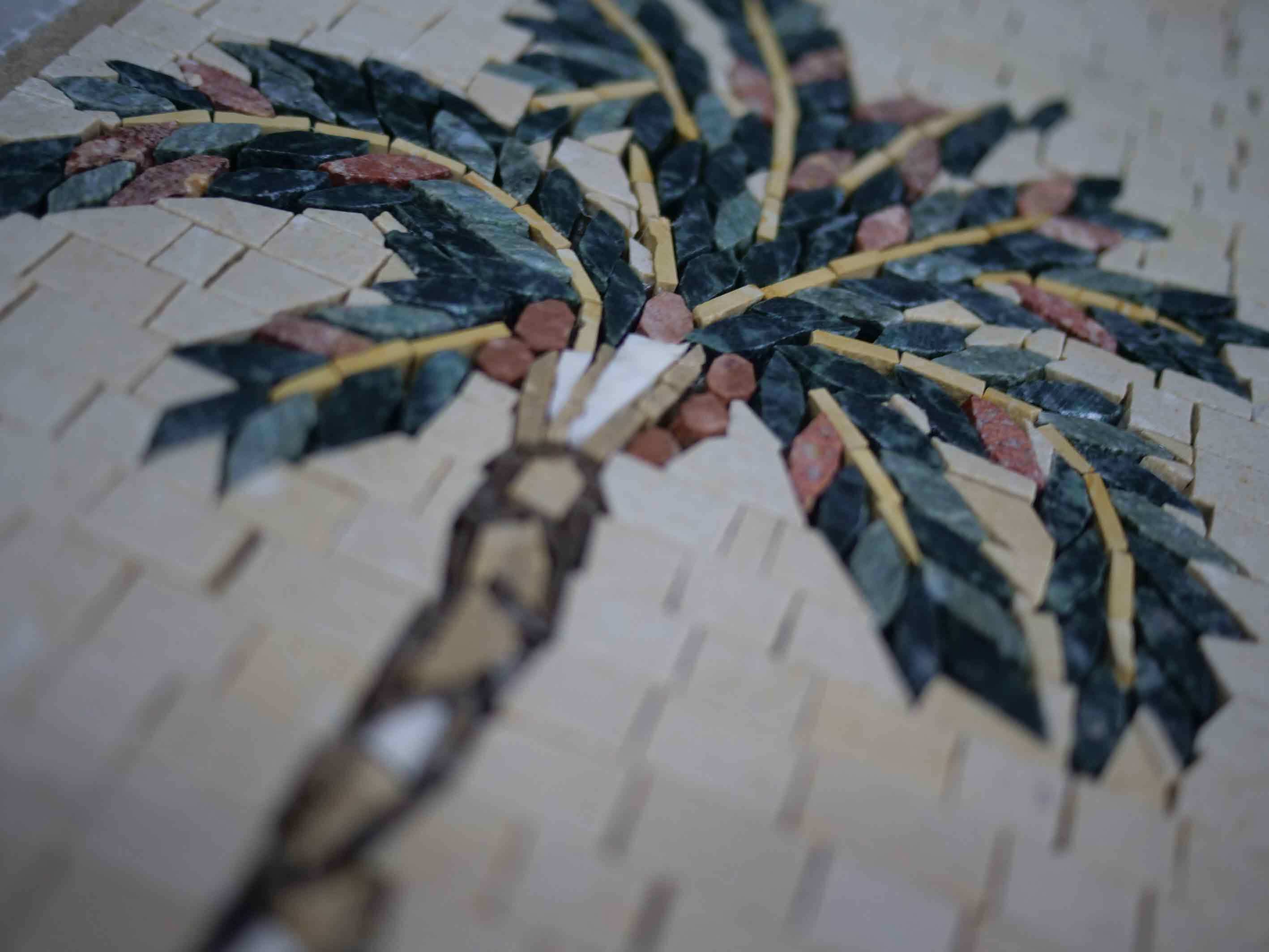 The Coconut Tree Art Piece - Pool Mosaic - Mesh Backing - Image 2