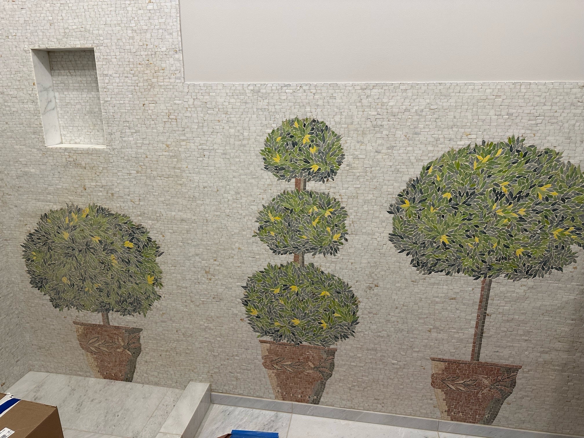 Topiary Trees Pots - Mosaic Fish Wall Art - Mesh Backing - Image 5