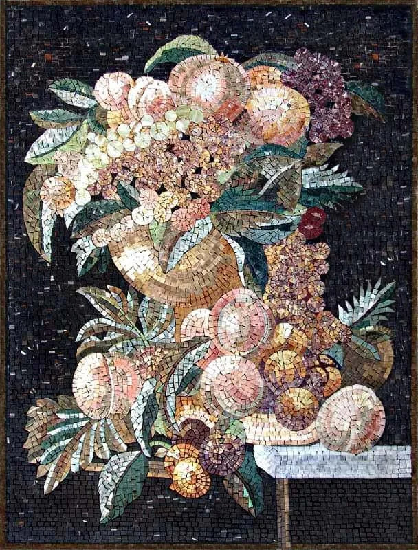 Floral Still Life - Marble Mosaic Designs Astratto Fruits - Mesh Backing