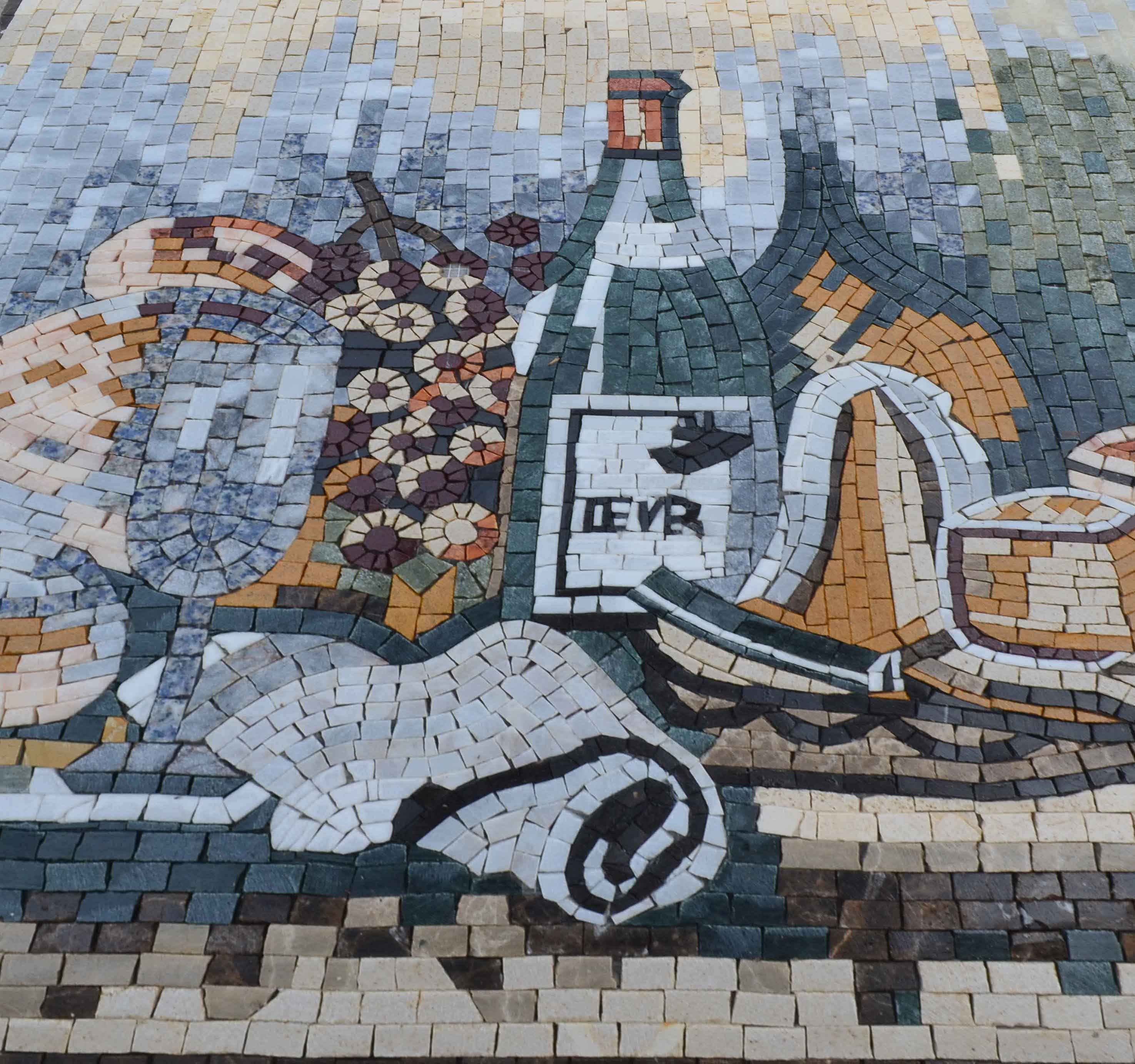 Still Life With Wine - Home Renovation Mosaic Art - Mesh Backing - Image 2