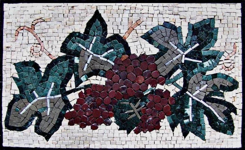 Grapevine Still Life - Marble Mosaic Patterns Moatur - Mesh Backing