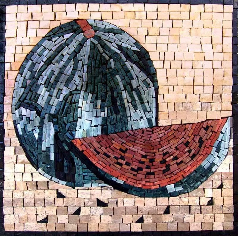 Watermelon Still Life - Marble Mosaic Patterns - Mesh Backing