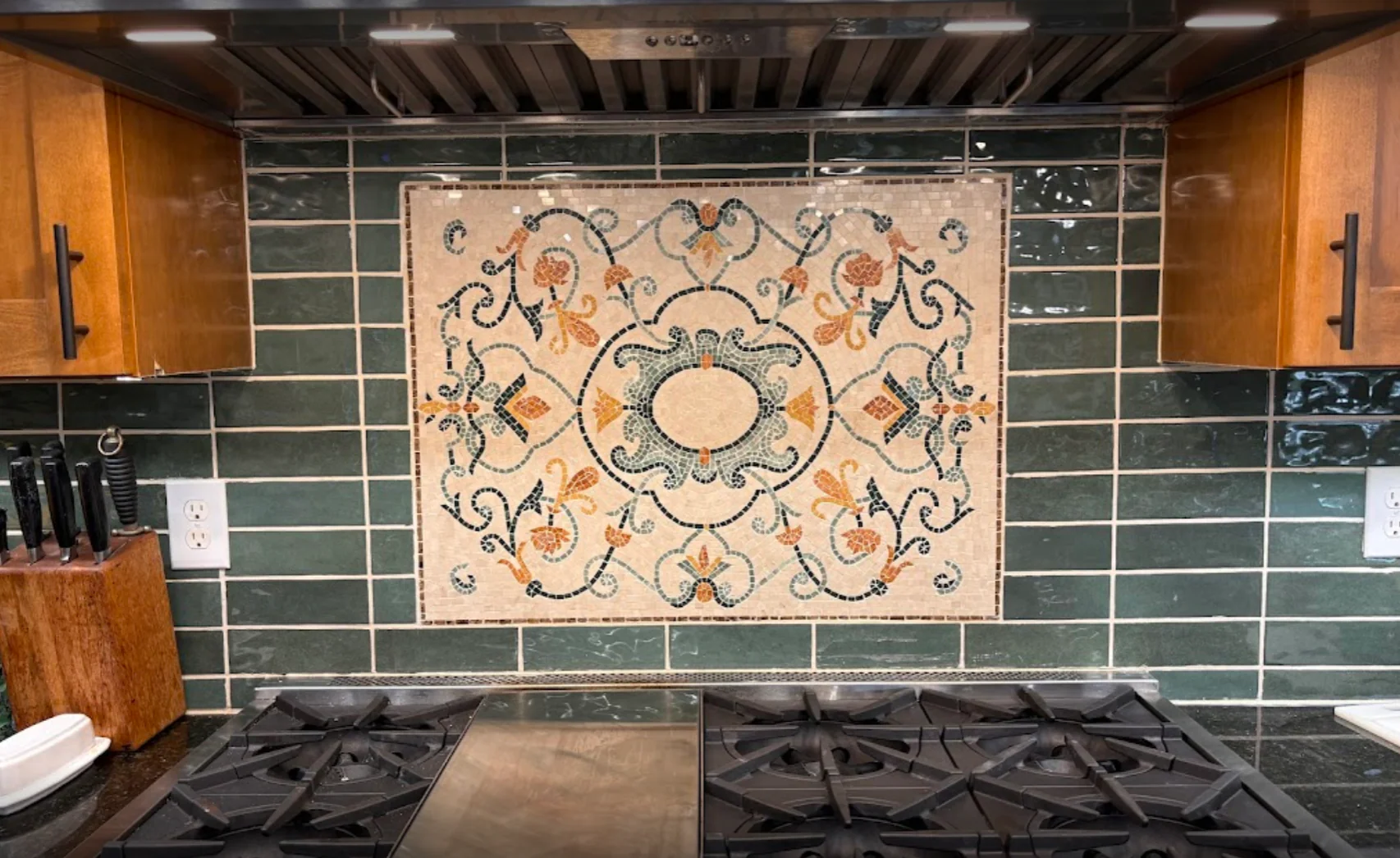 Arabesque Botanical Floor Mosaic - Kali | Luxury Handcrafted Design - Image 2