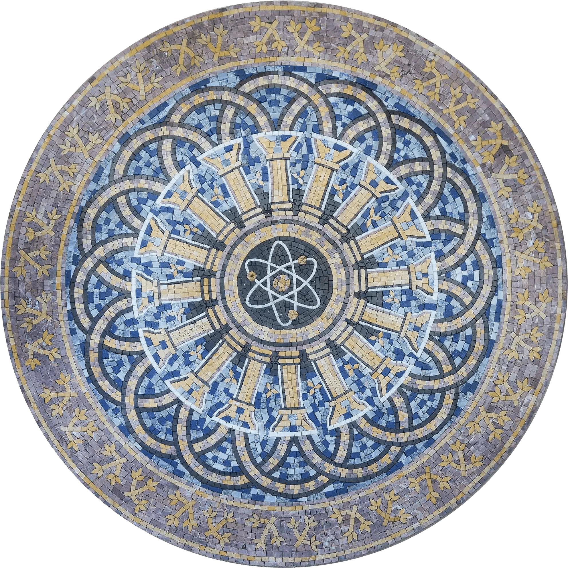 Atomic Center Pattern - Mosaic Border Medallion - Mesh Backing