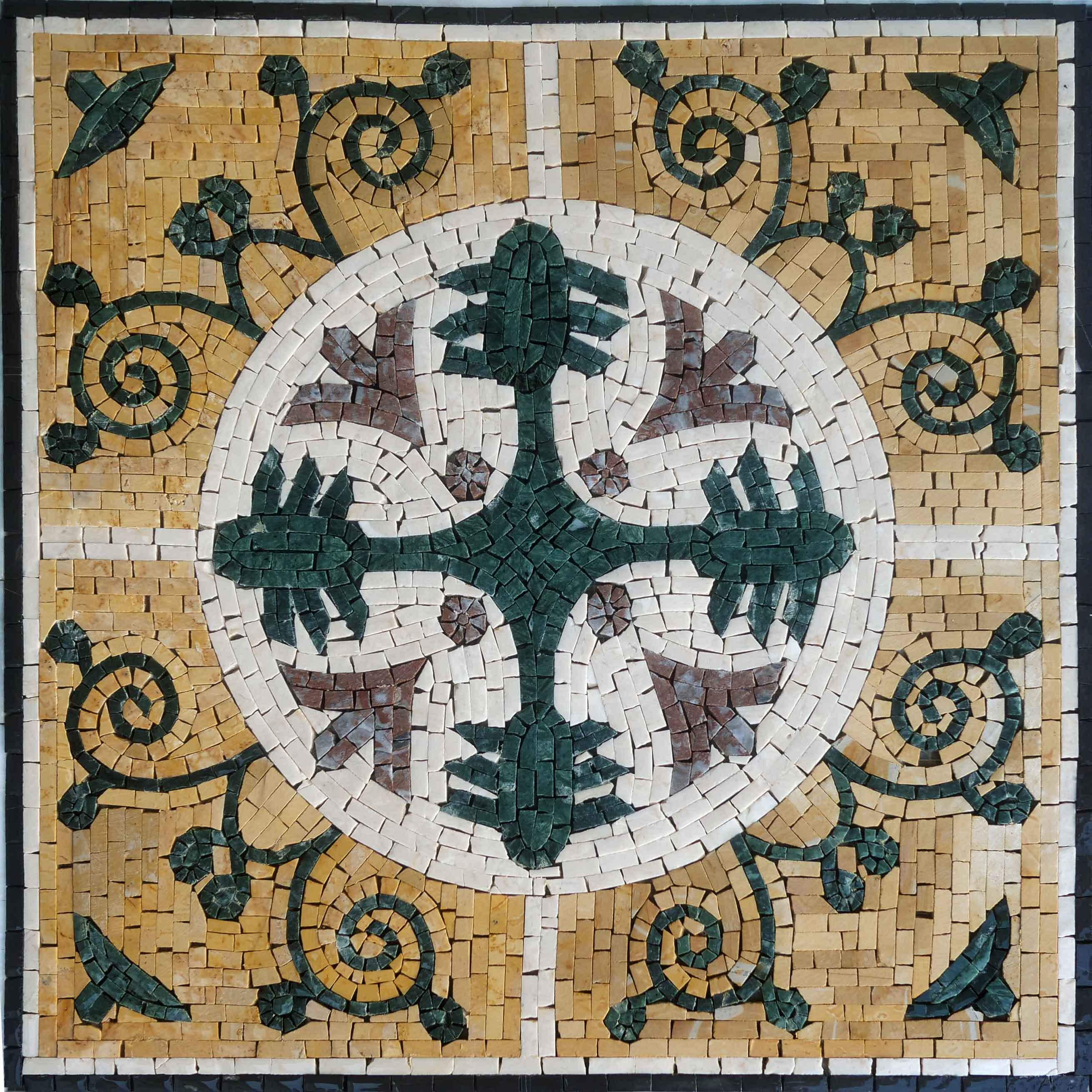 Geometric Flower Cross - Mosaic Home Interiors Blooming - Mesh Backing