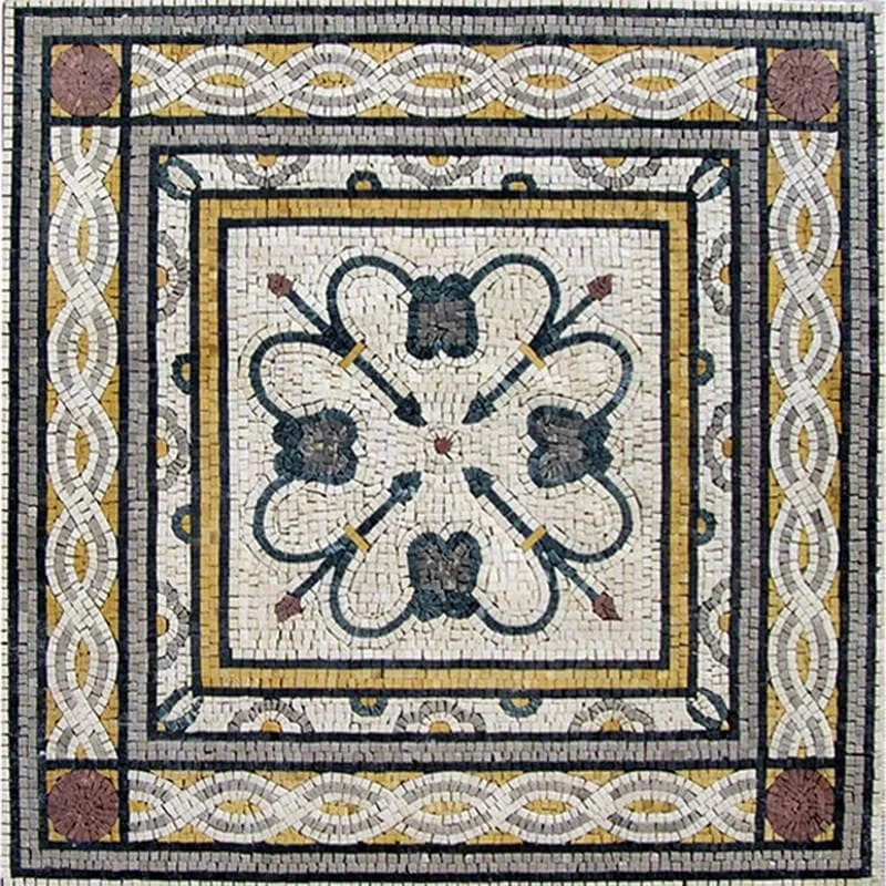 Hana - Marble Mosaic Decorative Geometric - Mesh Backing