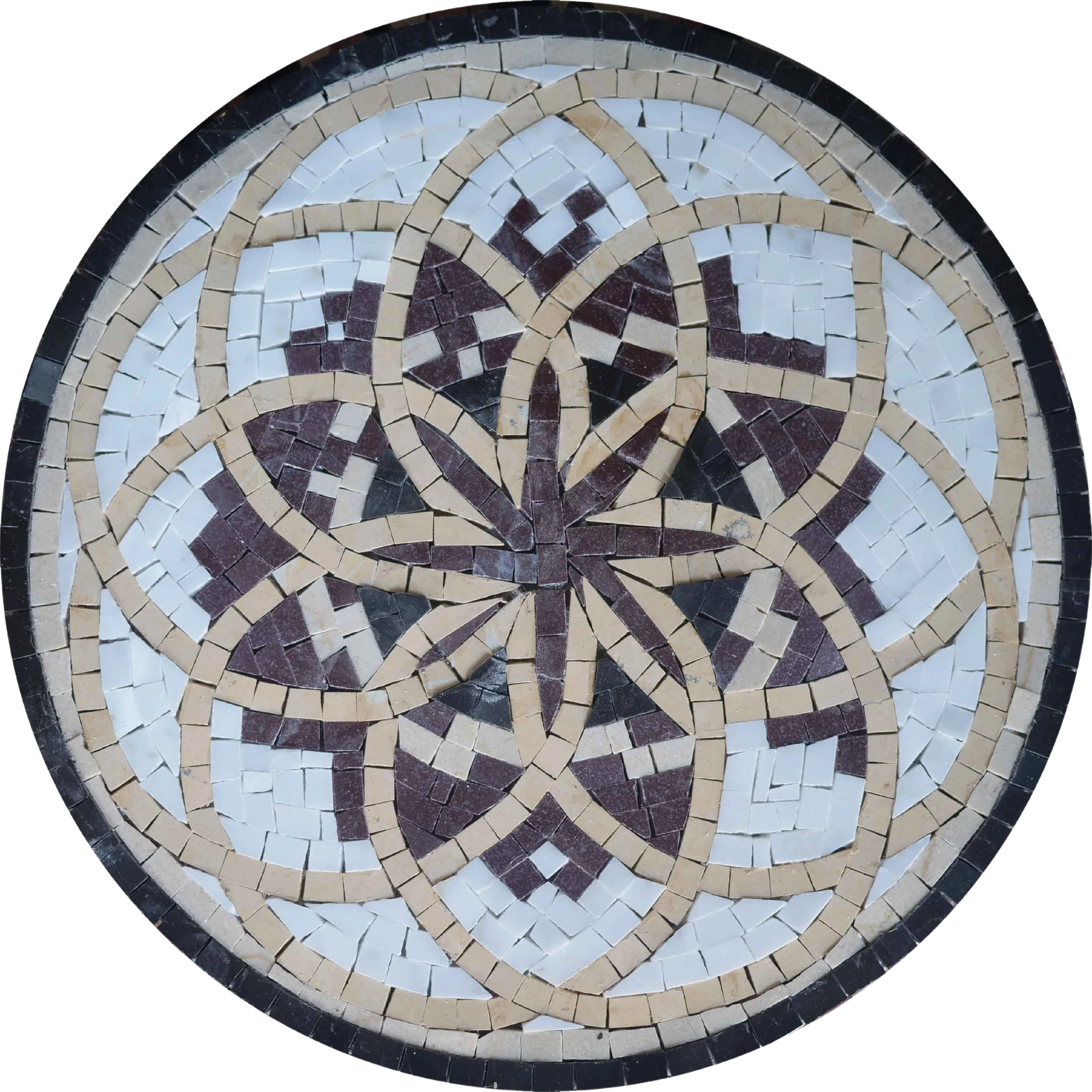 Geometric Star Pattern - Marble Mosaic Art Designs Floral - Mesh Backing