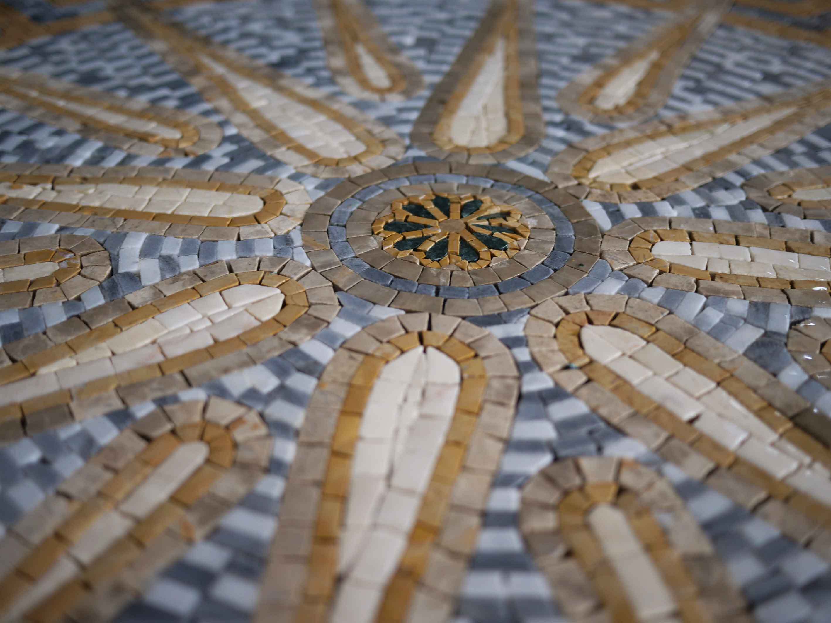 Geometric Starburst - Mosaic Medallion Art - Mesh Backing - Image 2
