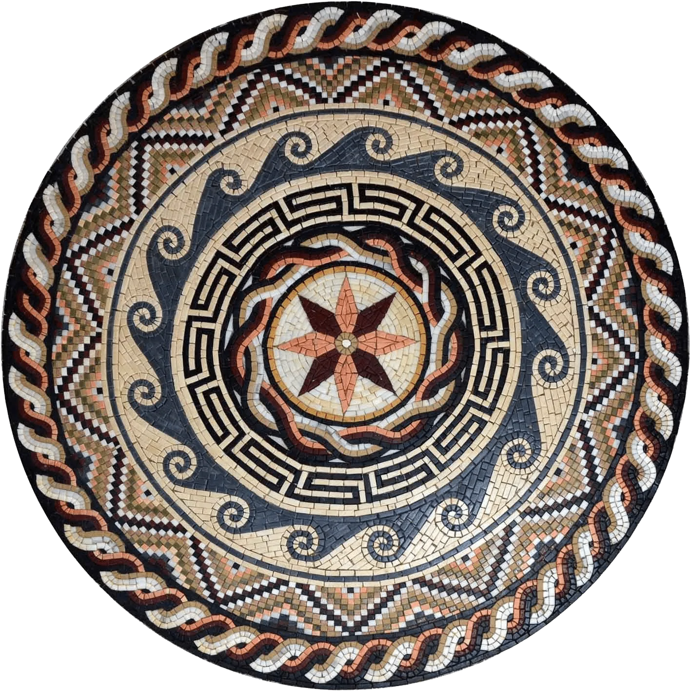 Greco-Roman Medallion Art - Zeus Mosaic