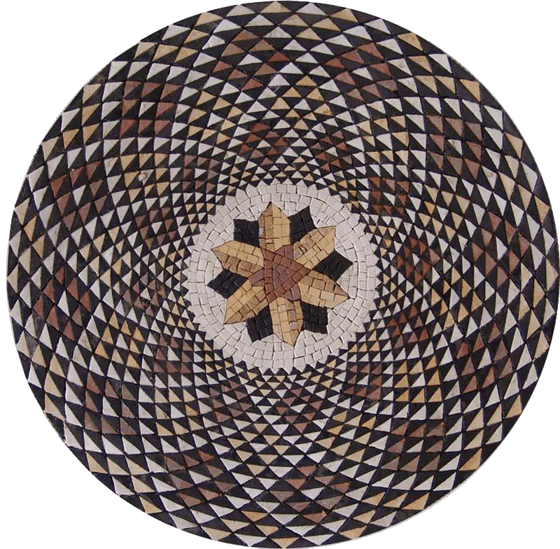 Geometric Starburst - Marble Mosaic Handmade - Mesh Backing