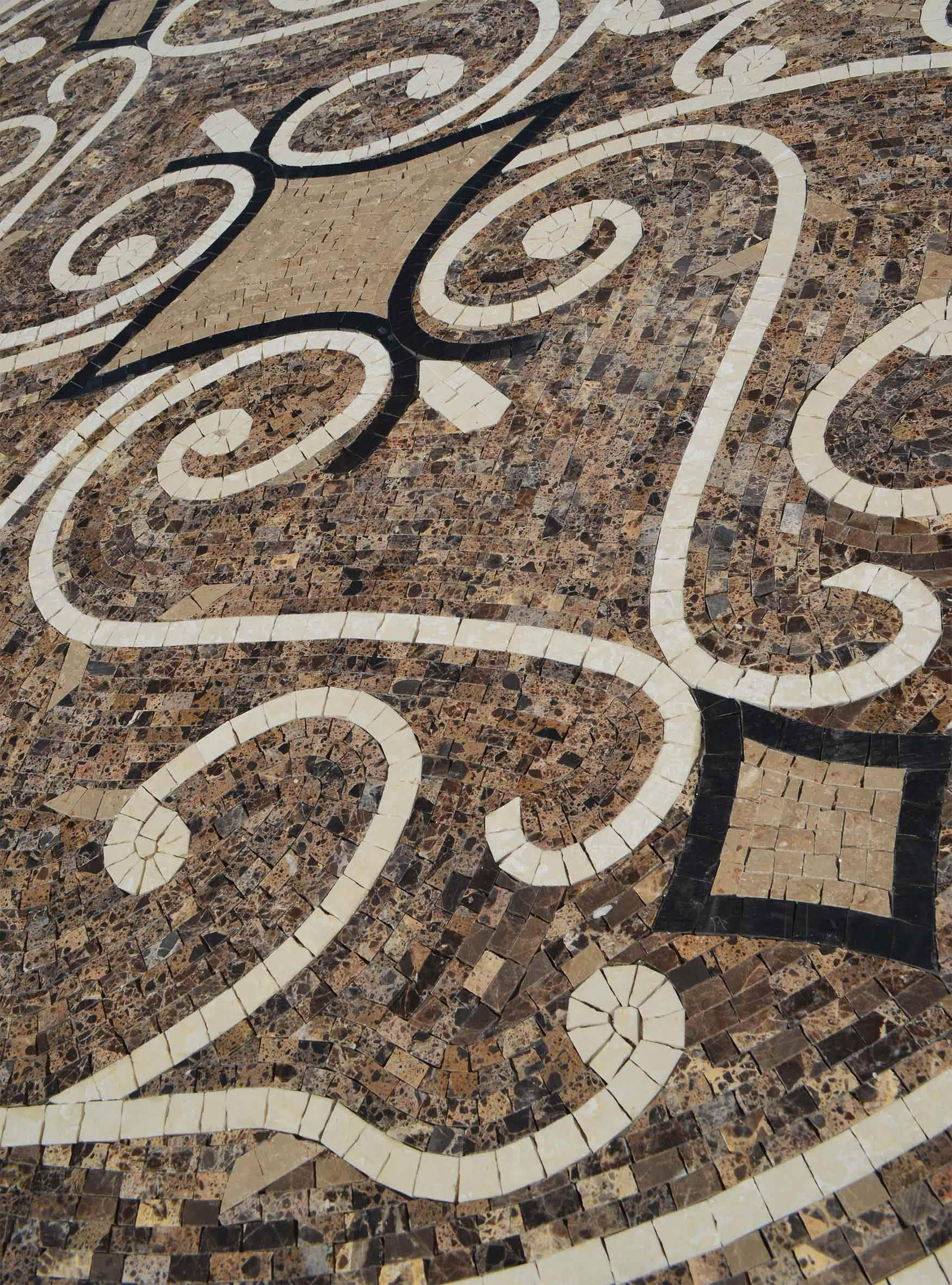 Swirling Vine Pattern - Arabesque Mosaic Medallion - Mesh Backing - Image 2
