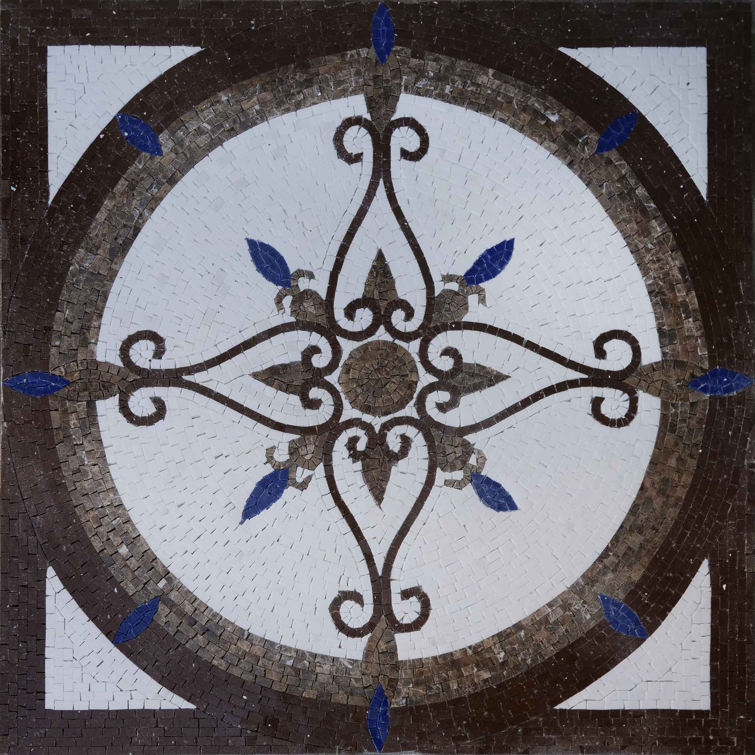 Pattern Star Design - Marble Tiger Mosaic Floral - Mesh Backing