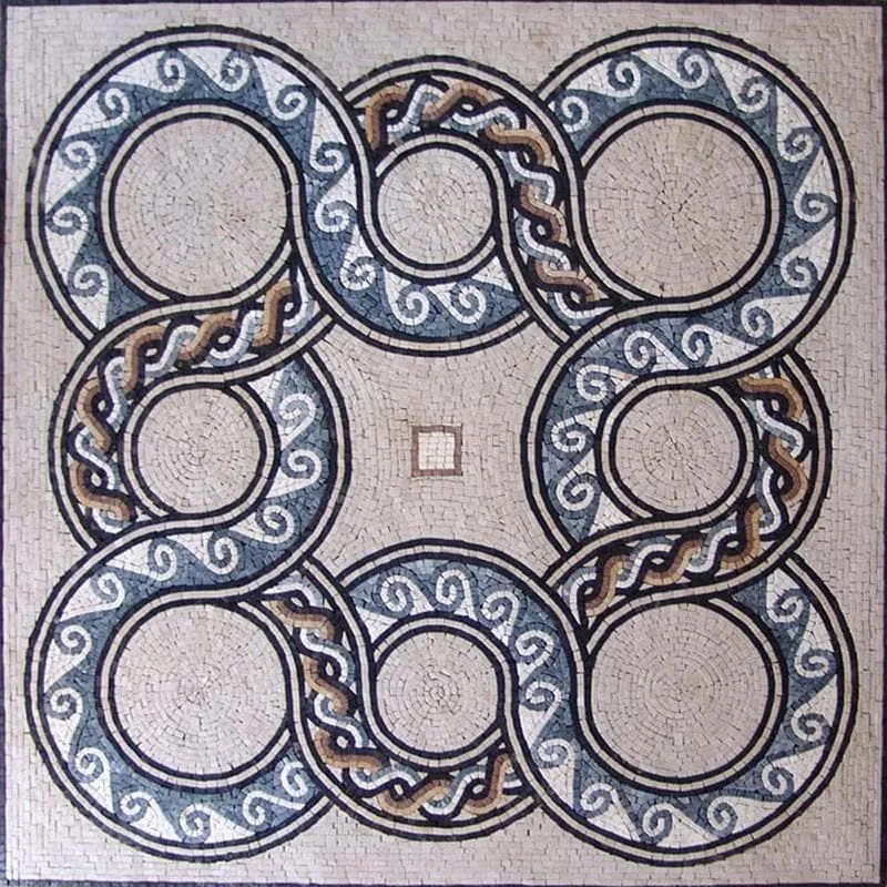 Enchanting Celtic Knot - Marble Mosaic Roman - Mesh Backing