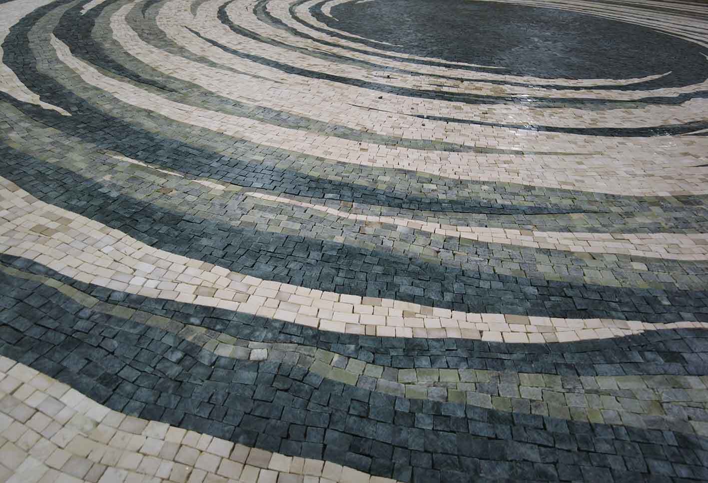 Swirling Vortex Pattern - Marble Bathroom Mosaic Art Medallion - Mesh Backing - Image 2