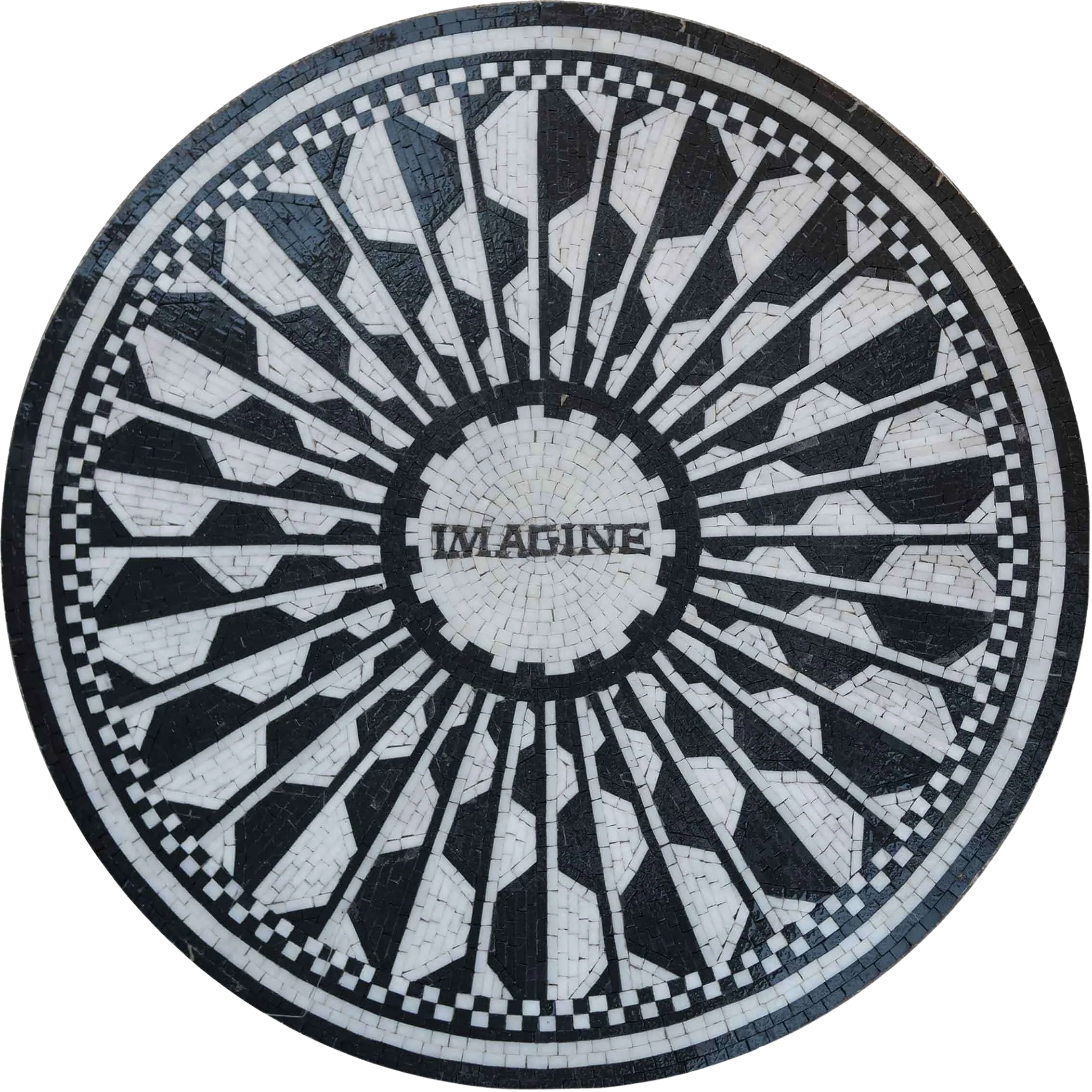 Imagine Inscription - Marble Mosaic Modern Medallion - Mesh Backing