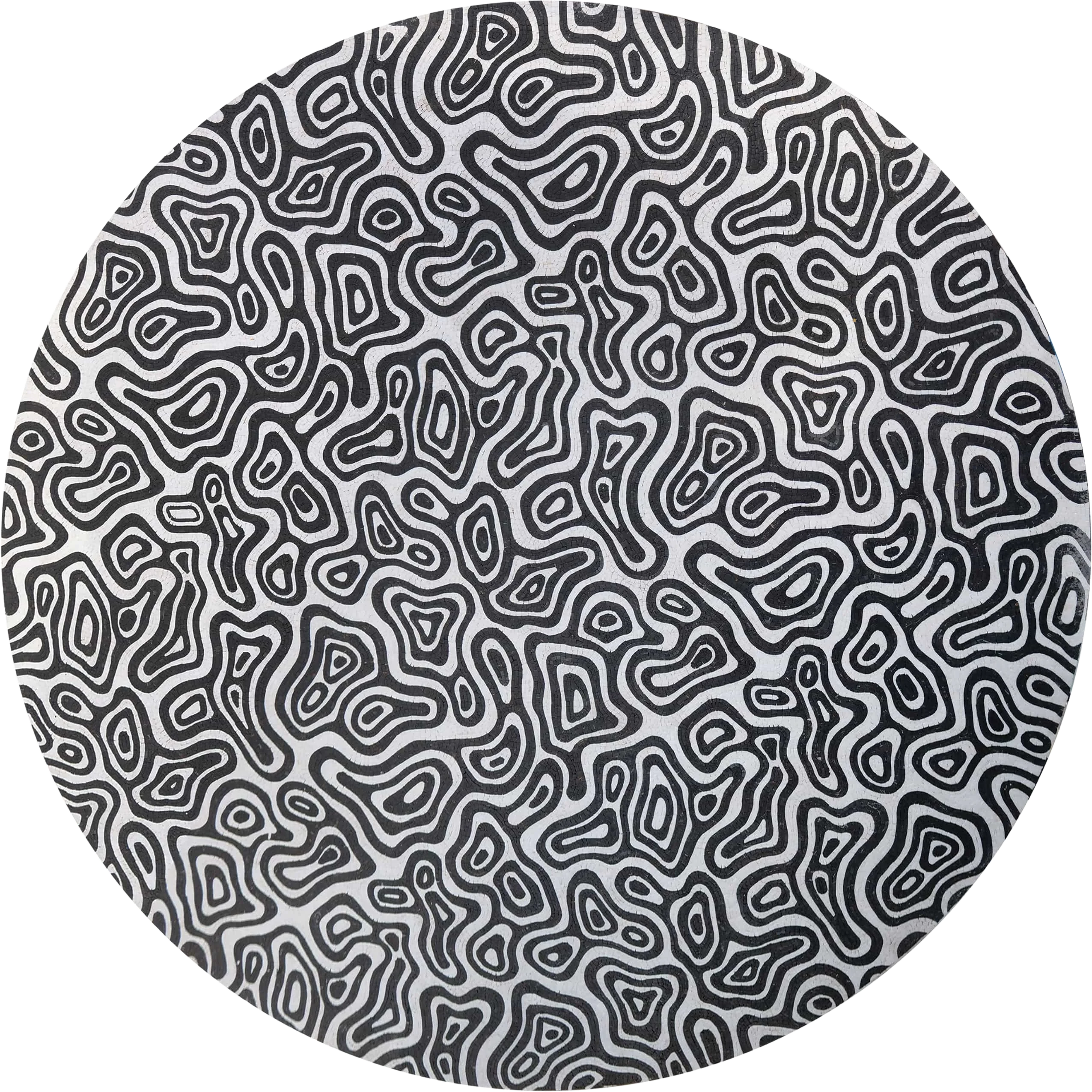 Geometric Swirl Pattern - Marble Floral Mosaic Tile Medallion - Mesh Backing