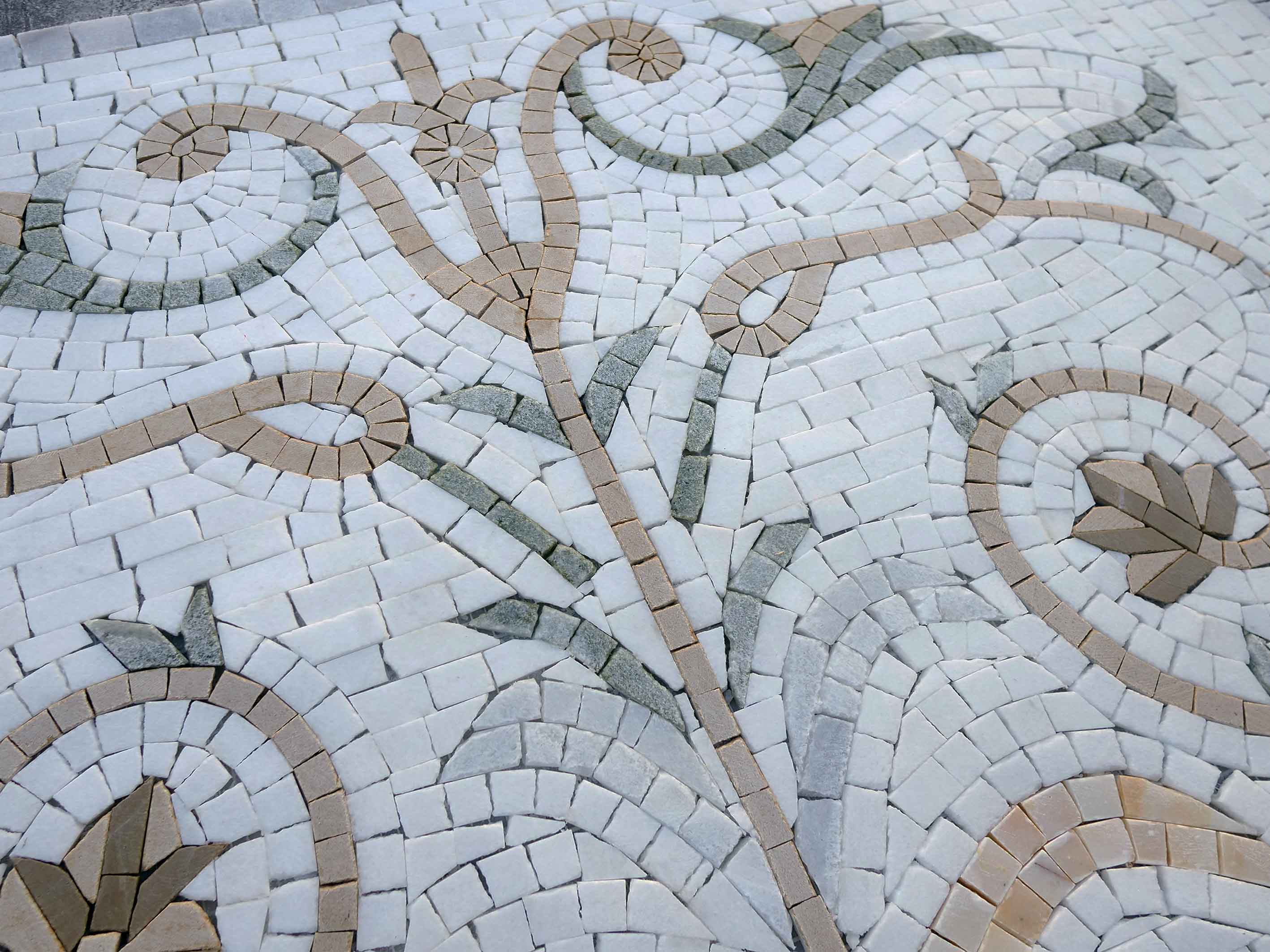 Geometric Vine Pattern - Marble Modern Mosaic Wall Art - Mesh Backing - Image 2