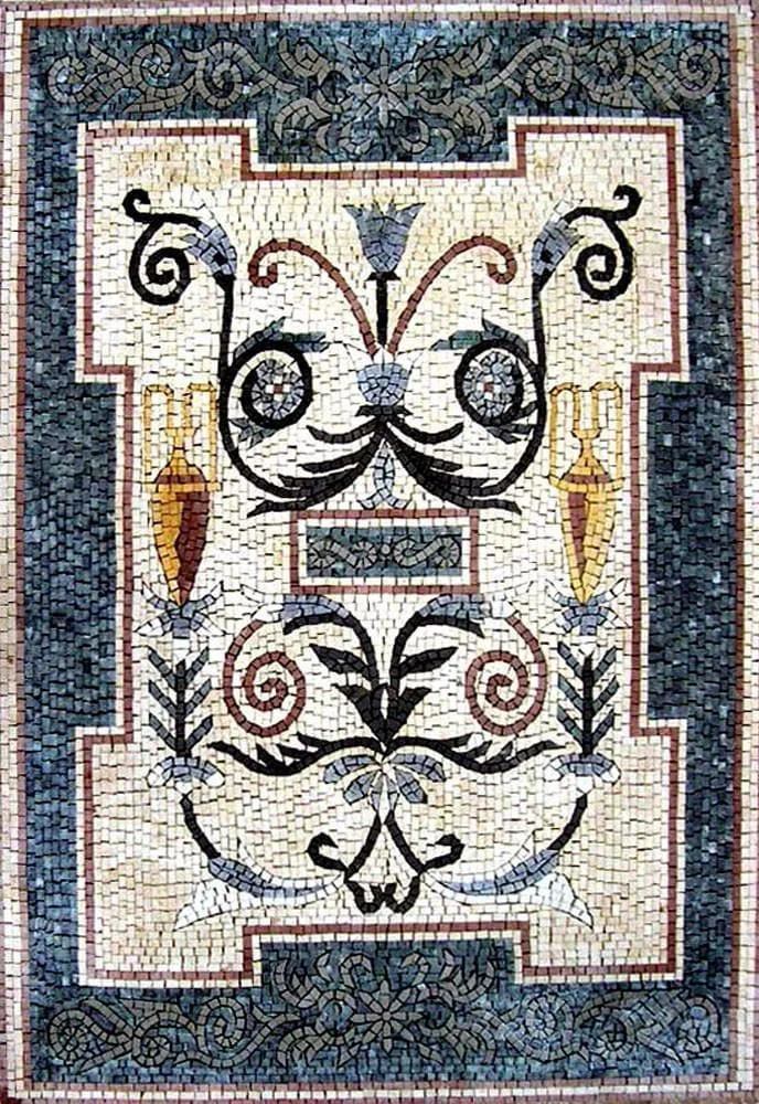 Anisa Inspired - Marble Mosaic Rectangular Floral - Mesh Backing