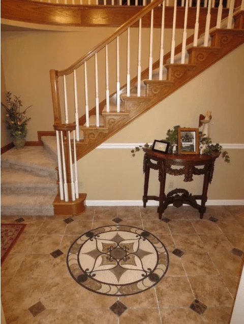 Geometric Star - Marble Mosaic Shadows Arabesque Round - Mesh Backing - Image 2