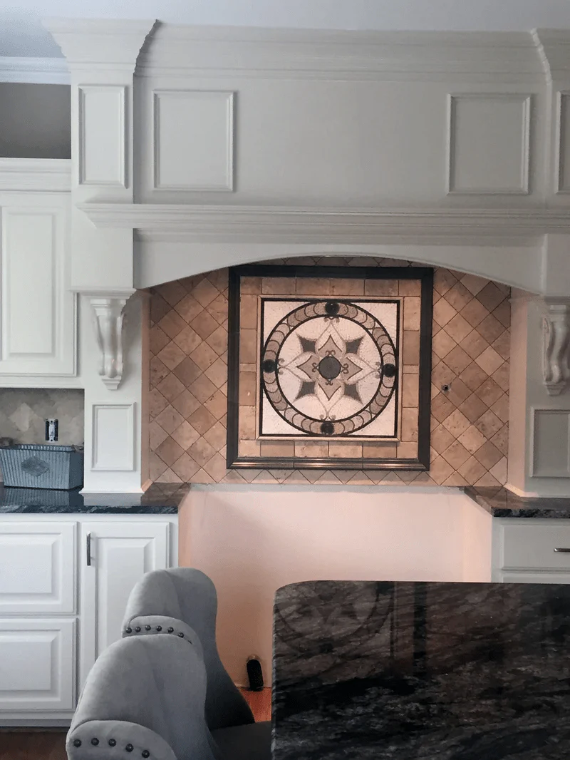 Geometric Star - Marble Mosaic Shadows Arabesque Round - Mesh Backing - Image 3