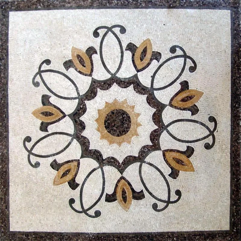 Floral Bloom - Marble Mosaic Art Square - Mesh Backing