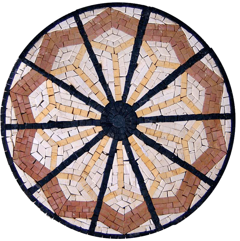 Geometric Starburst - Sea Turtle Mosaic Manipura Medallion - Mesh Backing