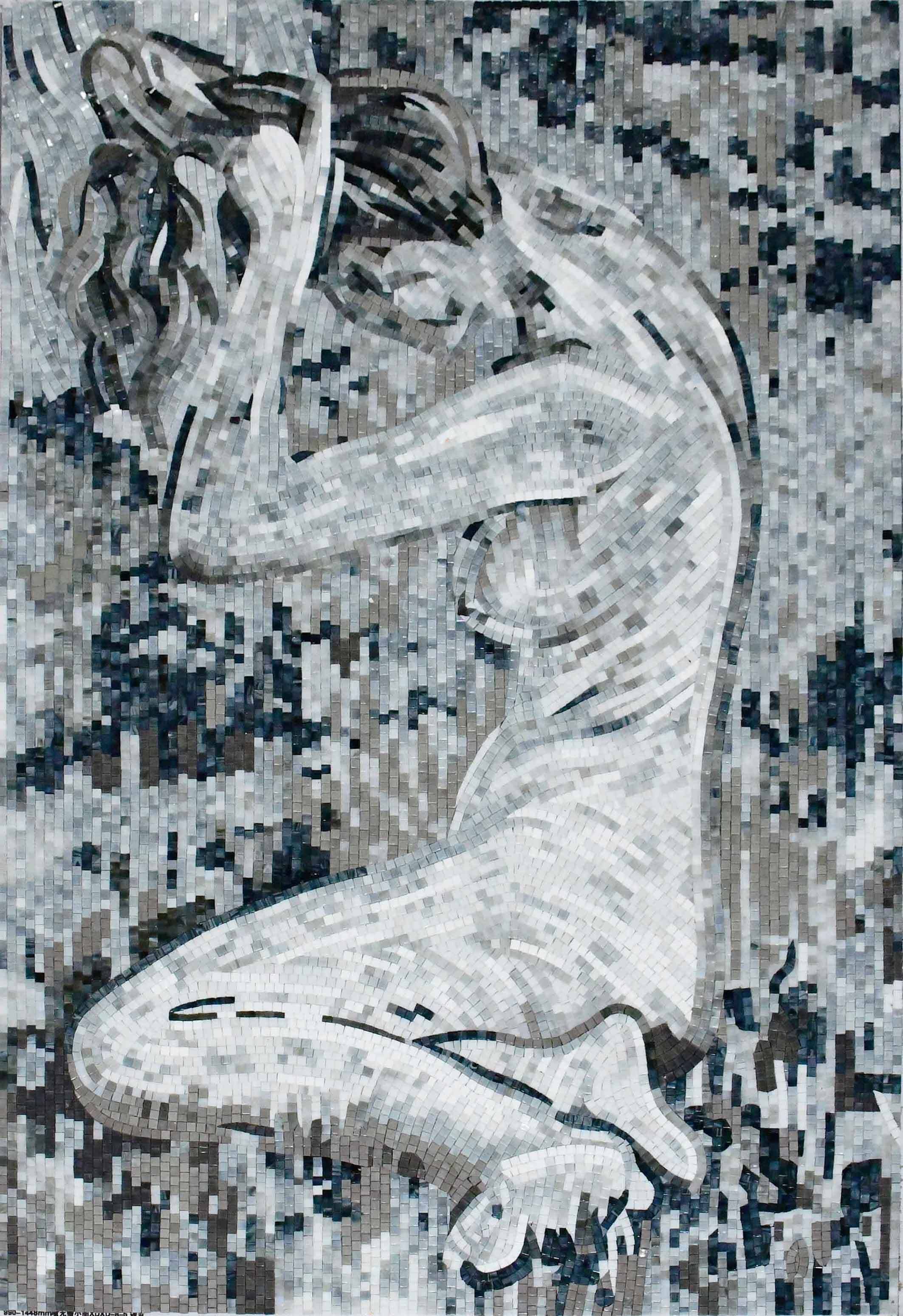 Reclining Figure - Our Lady Of Guadalupe Mosaic Art - Mesh Backing