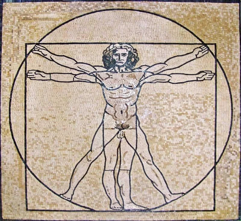 Leonardo da Vinci he Vitruvian Man " - Mosaic Reproduction "