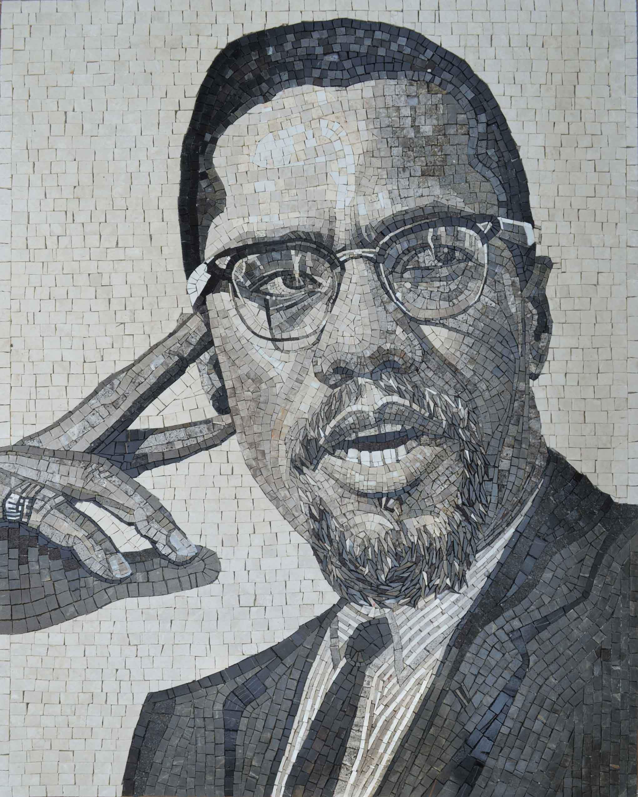 Malcom Portrait - Marble Mermaid Mosaic - Mesh Backing