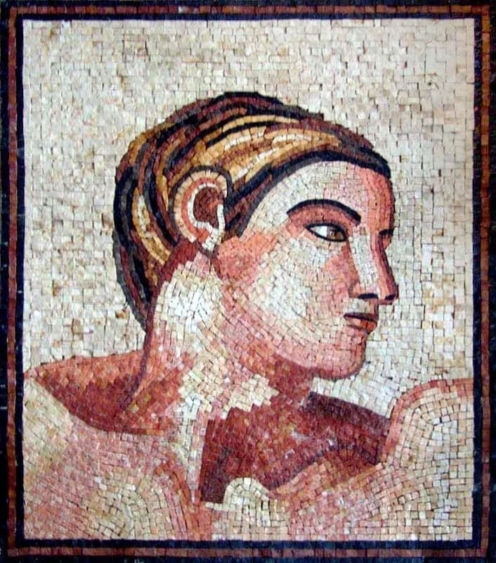 Figure Portrait - Marble Mosaic Reproduction - Mesh Backing