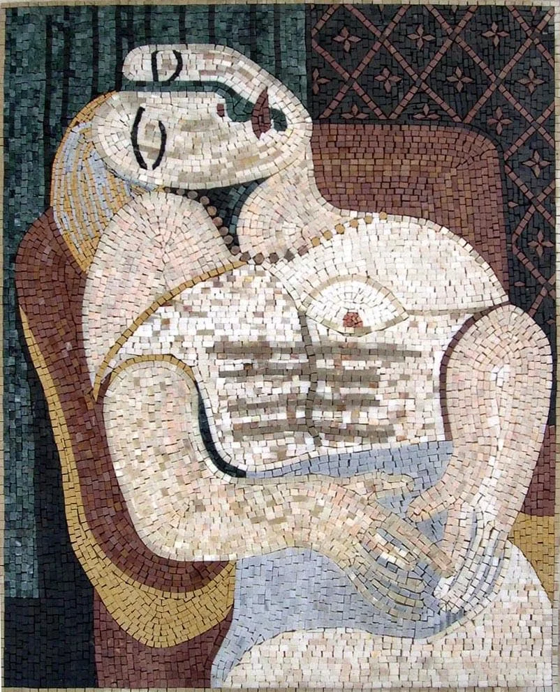 Reclining Figure - Marble Mosaic Reproduction - Mesh Backing