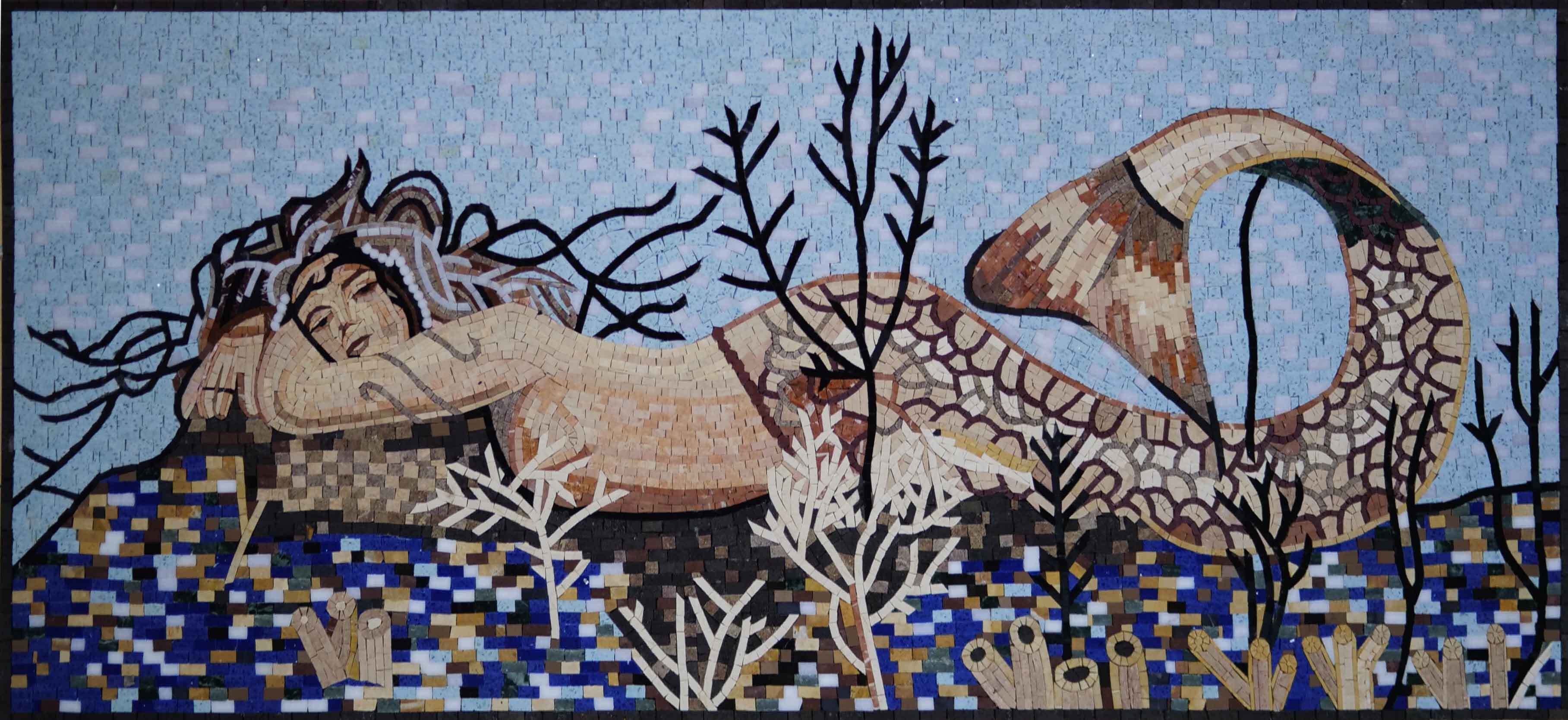 Reclining Figure - Home Renovations Mosaic Art - Mesh Backing