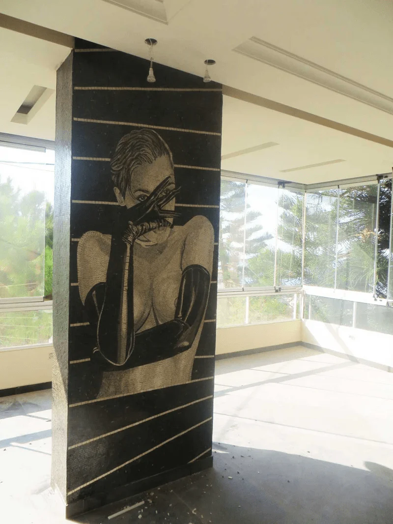 Woman Stone Art - Impressionist Mosaic Mural - Mesh Backing - Image 2