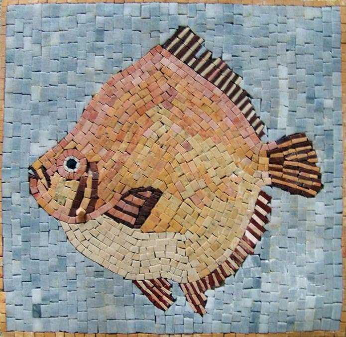 Enchanting Tropical Fish - Marble Mosaic Decorative - Mesh Backing