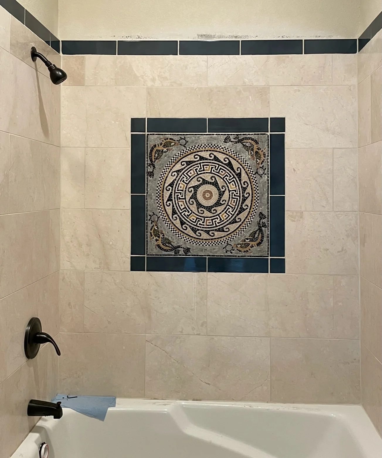 Ancient Mariner - Marble Mosaic Geometric Nautical - Mesh Backing - Image 3