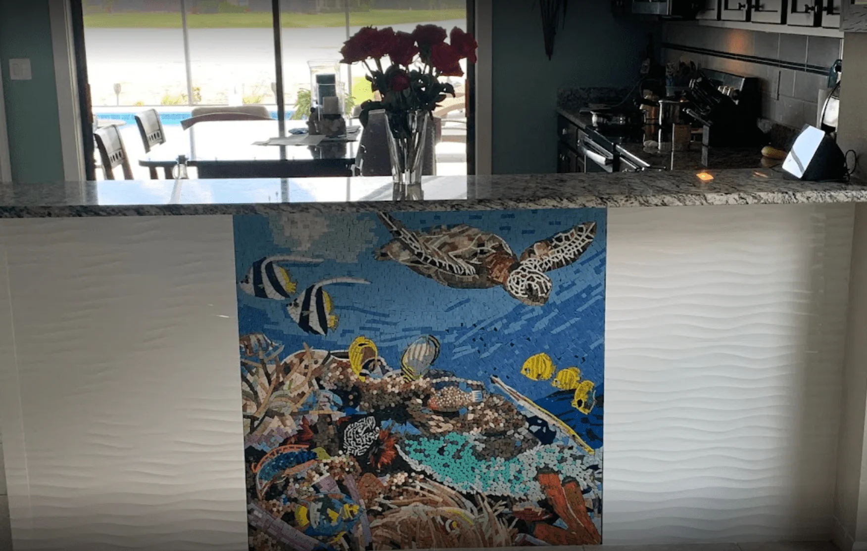 Enriched Reef Scene - Marble Mosaic Coastal Beach - Mesh Backing - Image 4