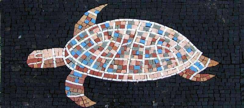 Exquisite Turtle Stone - Marble Mosaic Art - Mesh Backing