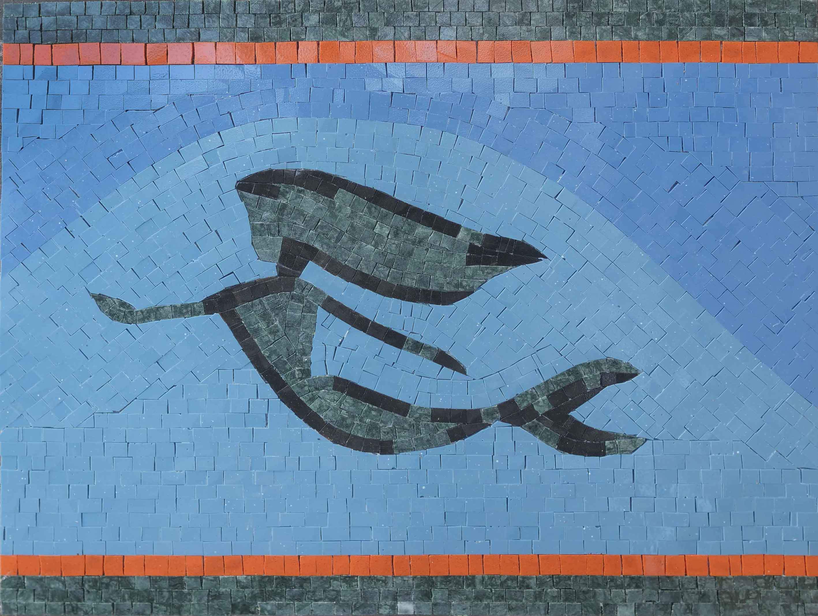 Geometric Mermaid - Marble Koi Fish Mosaic Ariel - Mesh Backing