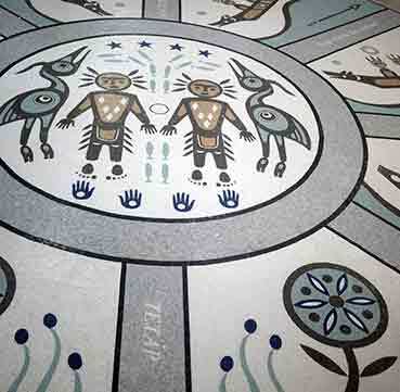 Boat People Pattern - Mosaic Backsplash Symbolic Cultural Journey - Mesh Backing - Image 2