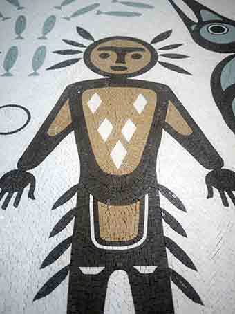 Boat People Pattern - Mosaic Backsplash Symbolic Cultural Journey - Mesh Backing - Image 3