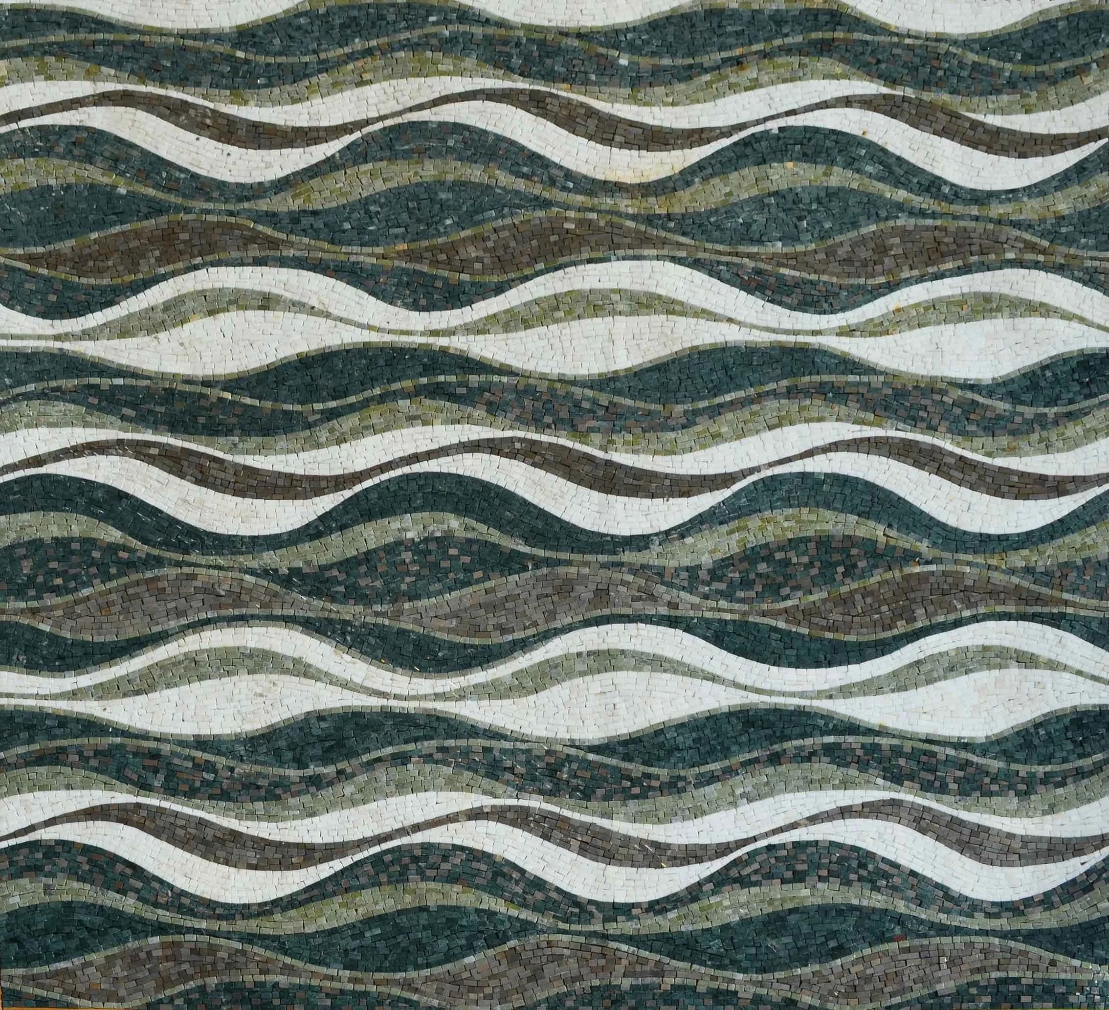 Abstract Waves - Marble Mosaic Urtensia Patterns - Mesh Backing