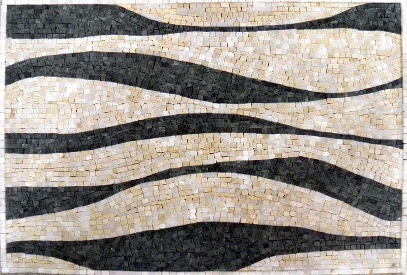 Wavy Stripes - Mosaic Shower Walls The Zebra Tile Patterns - Mesh Backing
