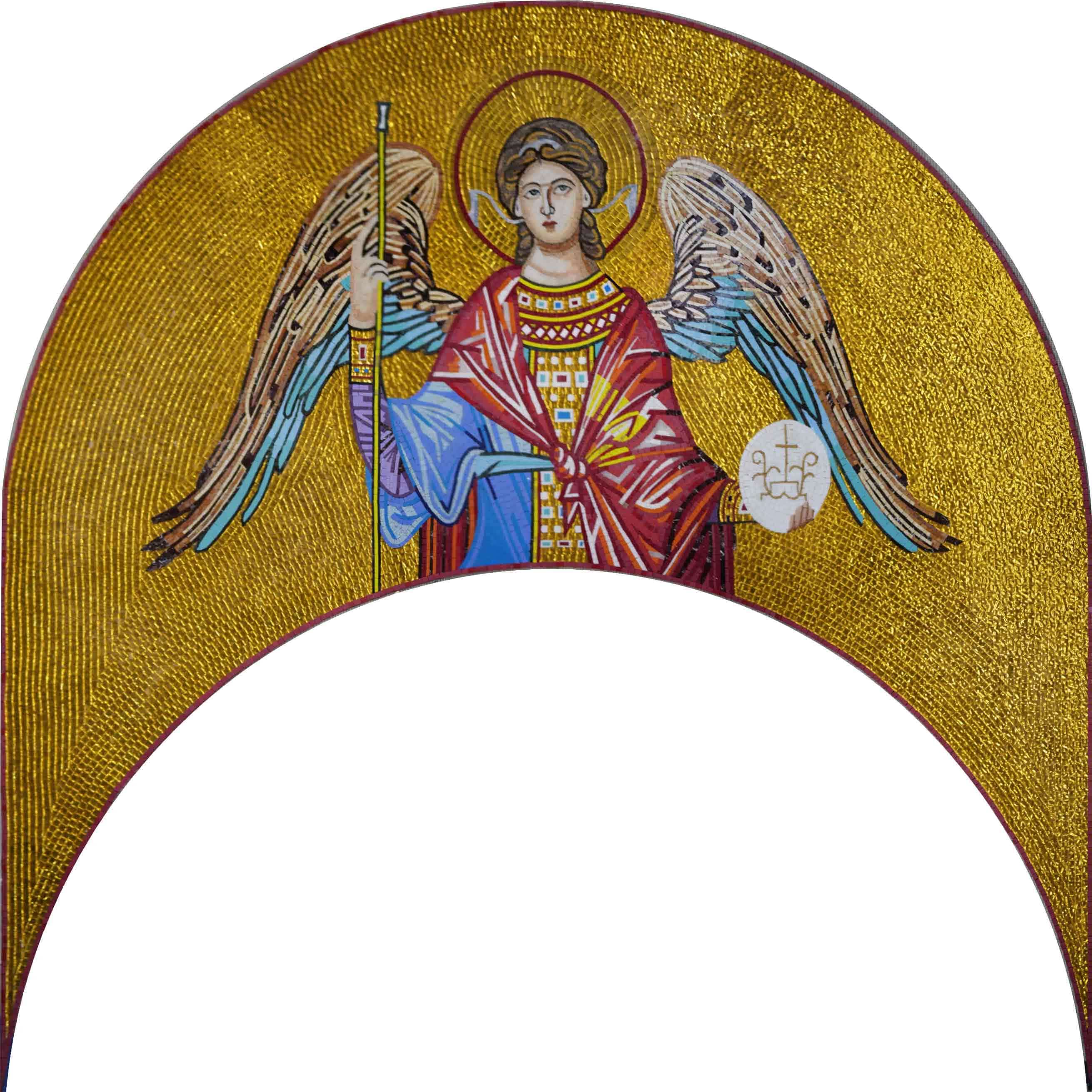 Archangel Michael Figure - Mosaic Medallion Religious - Mesh Backing