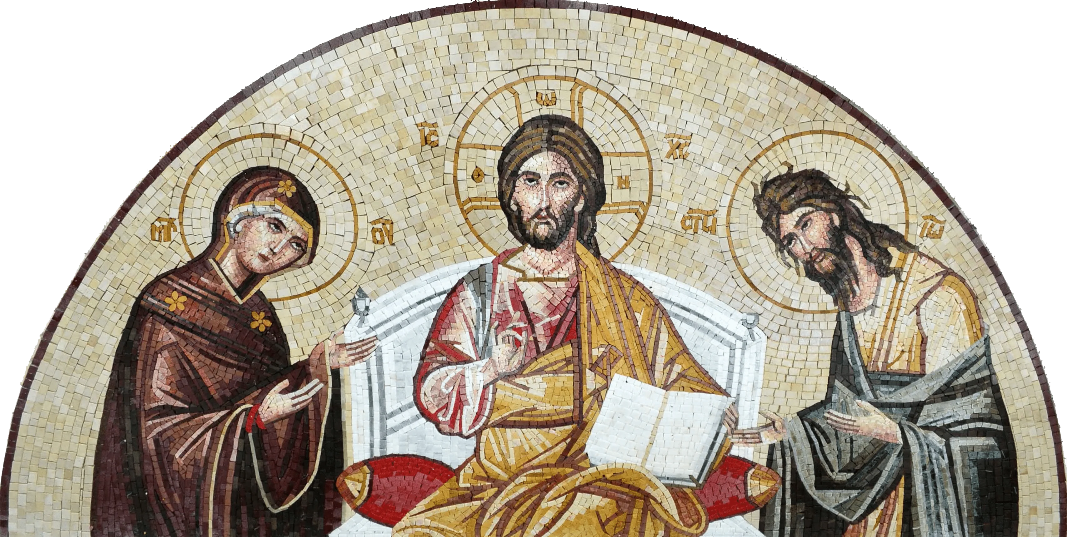 Jesus Preaching Figure - Marble Mosaic Christian - Mesh Backing