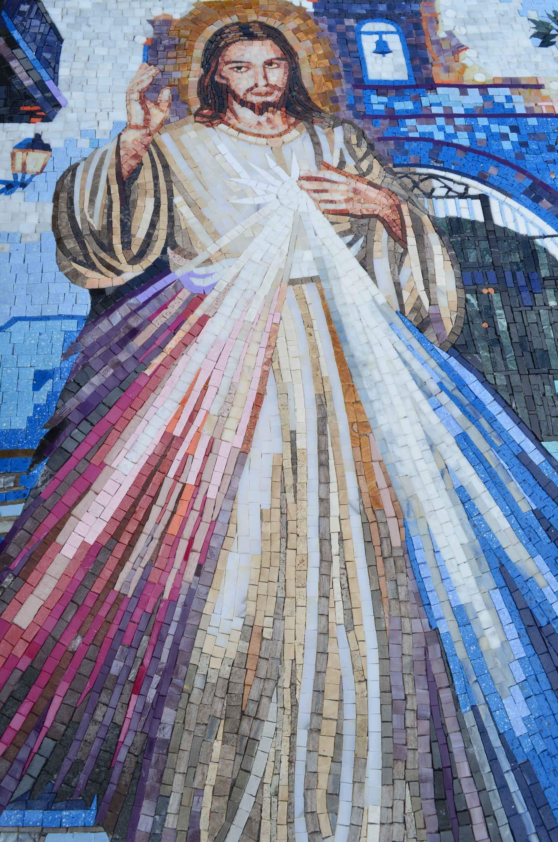 Divine Figure - Marble Landscape Mosaic Modern Religious - Mesh Backing - Image 2