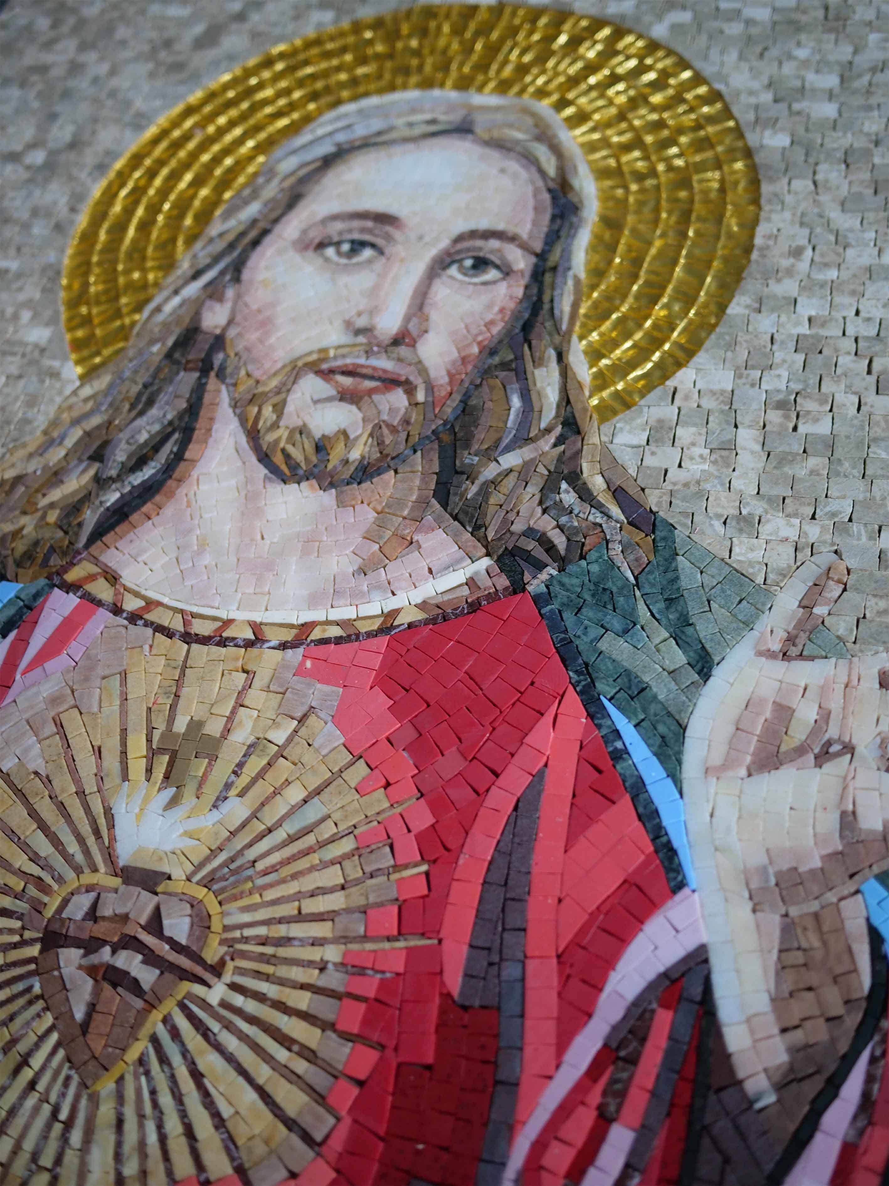 Jesus Christ Figure - Glass Mosaic Wall Art Outdoor Artwork - Mesh Backing - Image 2