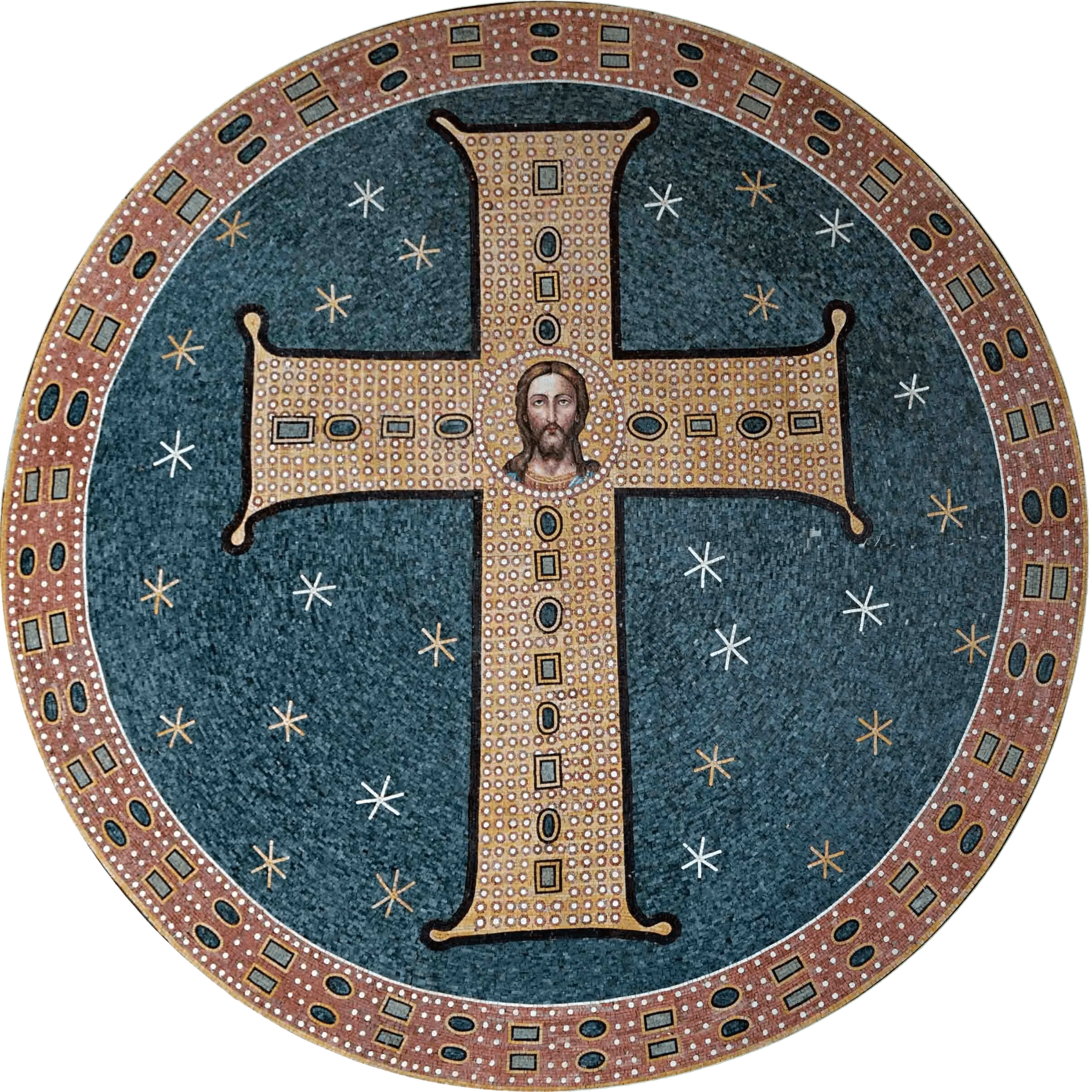 Mosaic Icon - Cross Medallion