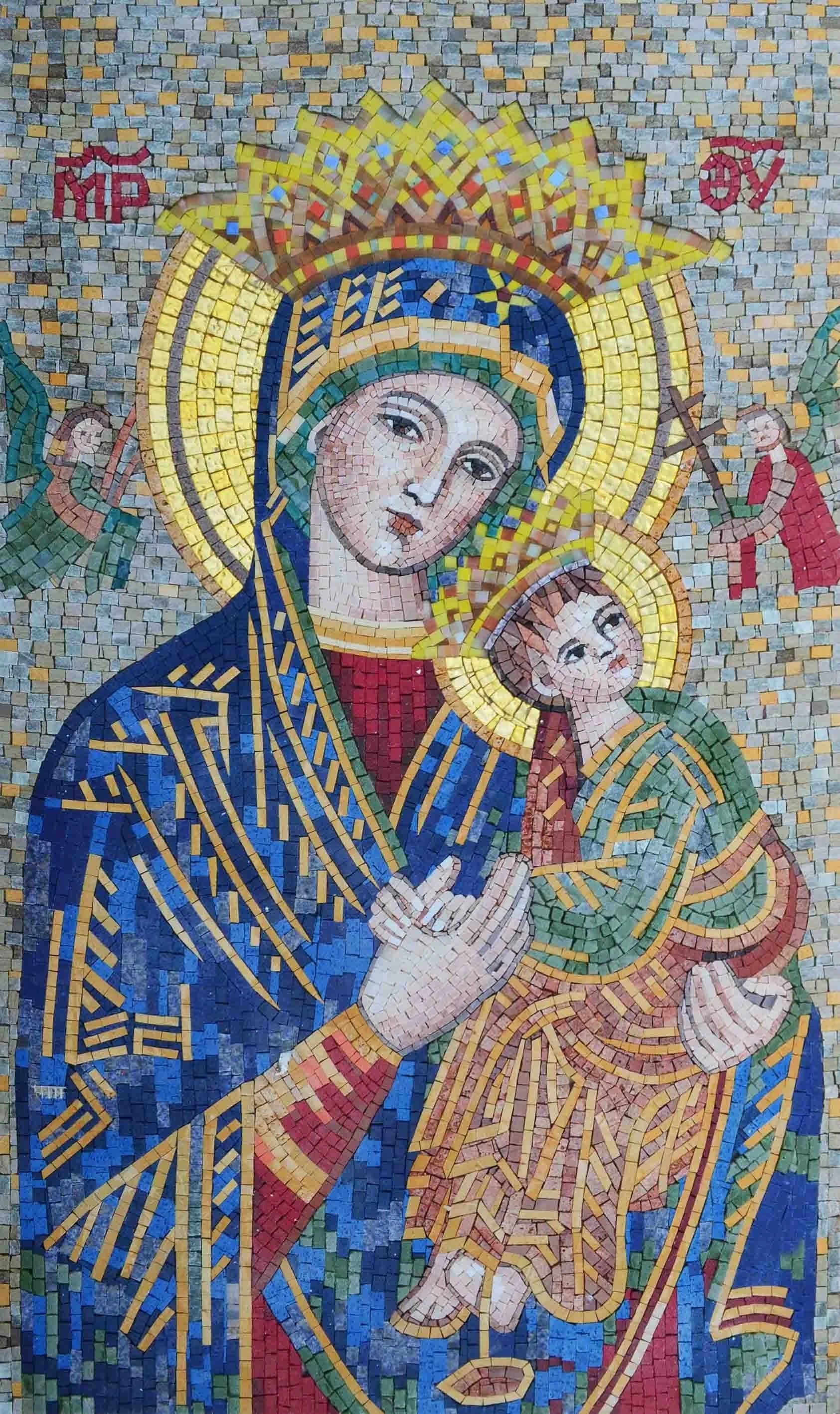 Mosaic Mural - Portrait Of Virgin Mary | Luxury Handcrafted Art