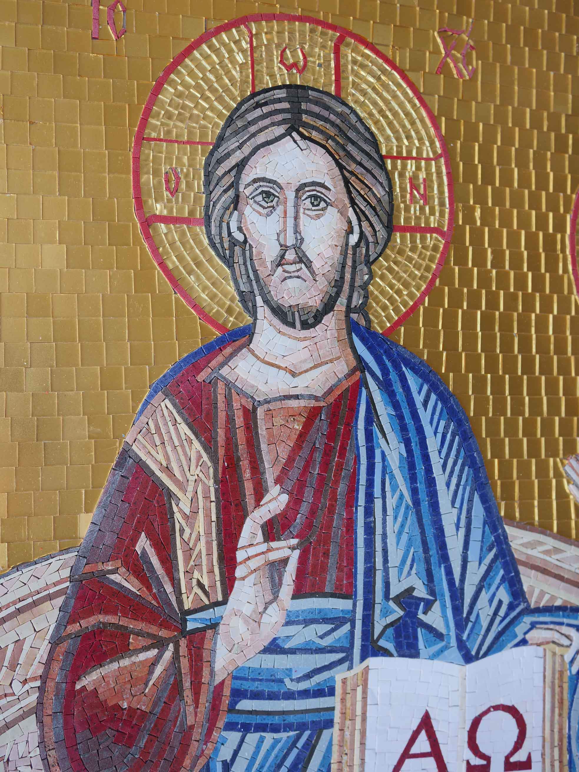 Revelation Christ And God - Glass Backsplash Mosaic Tile Designs Mural - Mesh Backing - Image 3