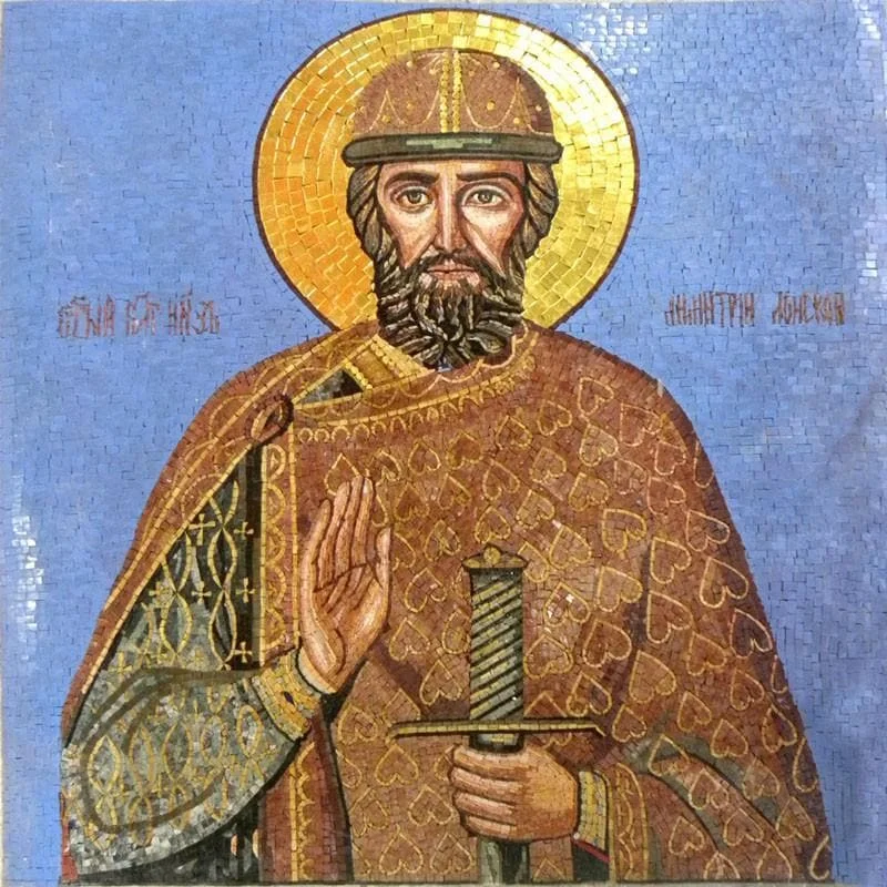 Saint Figure - Marble Mosaic Russian Religious - Mesh Backing